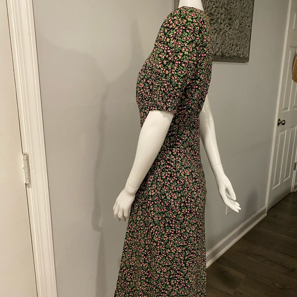 NEW J. Crew Smocked-Sleeve Midi Dress in Ditsy Floral Size 4 - Picture 5 of 6